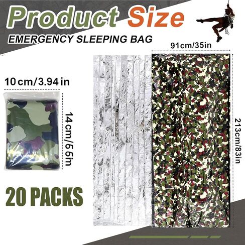 Preboun 50 Pcs Emergency Sleeping Bag Portable Lightweight Survival Bag Thermal Bivy Sack Bag Waterproof Emergency Blanket Survival Gear for Outdoor Camping Hiking Activities Homeless People Shelter in Saudi Arabia