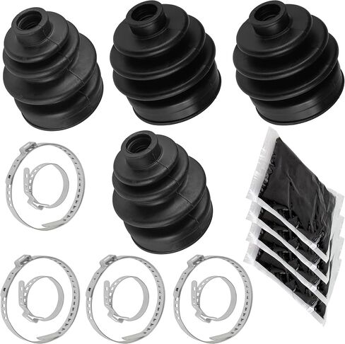 Caltric Front Axle Inner and Outer CV Boot Kits Compatible with Suzuki Quadrunner 4WD LT-4WD 1987-1998 / King Quad 300 LT-F4WDXS 1991-1995 x2 in Saudi Arabia