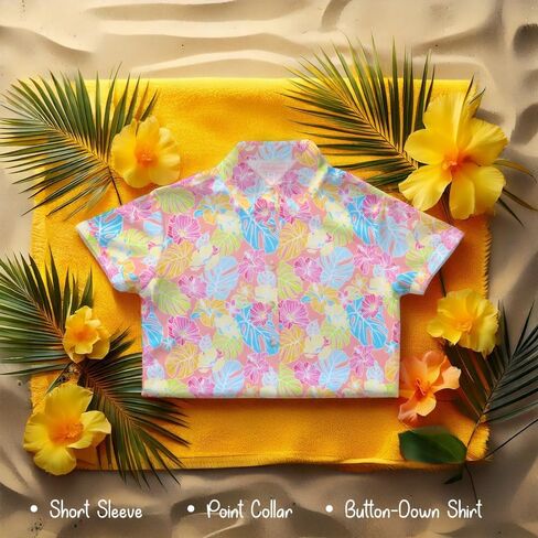 Tommy Bahama Girl's 2-Piece Matching Set - Short Sleeve Button-Down Floral Print Shirt & Shorts - Summer Outfit for Kids in Saudi Arabia