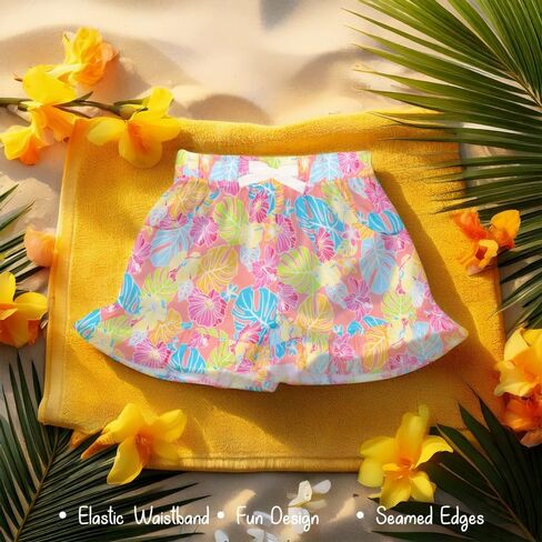 Tommy Bahama Girl's 2-Piece Matching Set - Short Sleeve Button-Down Floral Print Shirt & Shorts - Summer Outfit for Kids in Saudi Arabia