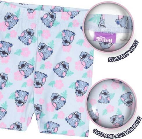 Disney Princess, Minnie Mouse, Lilo & Stitch, Aristocats Girls 2-Piece Ruffle Hem T-Shirt and Biker Shorts Set for Kids in Saudi Arabia
