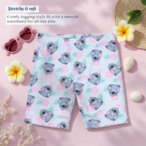Disney Princess, Minnie Mouse, Lilo & Stitch, Aristocats Girls 2-Piece Ruffle Hem T-Shirt and Biker Shorts Set for Kids in Saudi Arabia