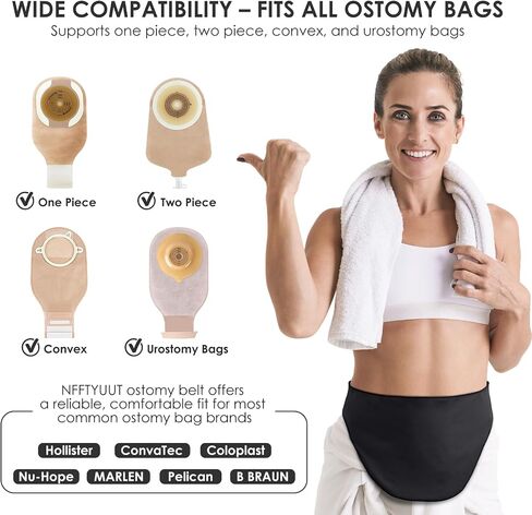 Ostomy Belt for Men & Women, Colostomy Ostomy Bag Covers | Post-Surgery Stoma & Ileostomy Belt with Inner Pocket | Stoma Bag Wrap Hide Adjustable for Sports Daily Life | Black XL in Saudi Arabia