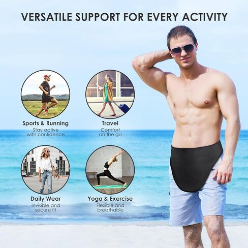 Ostomy Belt for Men & Women, Colostomy Ostomy Bag Covers | Post-Surgery Stoma & Ileostomy Belt with Inner Pocket | Stoma Bag Wrap Hide Adjustable for Sports Daily Life | Black XL in Saudi Arabia