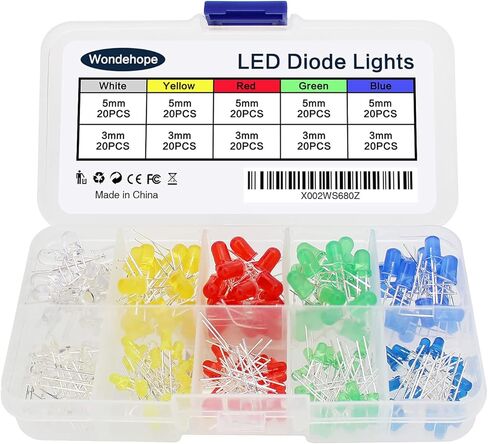 100 قطعة من صمامات LED الثنائية، مجموعة YIWANSON Mini 3 مم من الصمام الثنائي الباعث للضوء الشفاف، مجموعة صغيرة من الأحمر والأخضر والأزرق والأصفر والأبيض، للتجربة العلمية، ولوحة الدوائر، وأضواء عيد الميلاد in Saudi Arabia