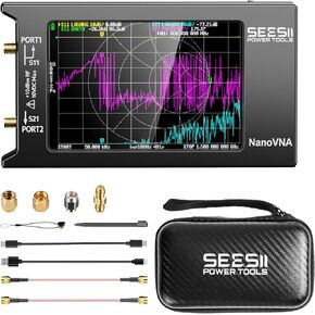 محلل شبكة ناقل NanoVNA-H4 مطور، SeeSii أحدث V4.3/4.2 10 كيلو هرتز - 1.5 جيجا هرتز HF VHF UHF 4 بوصات محلل هوائي شاشة تعمل باللمس يقيس معلمات S، نسبة الموجة الدائمة للجهد، المرحلة، التأخير، مخطط سميث in Kuwait