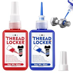 Thread Locker, 50ml Blue Threadlocker (Medium Strength) & Red Threadlocker (High Strength) for Nuts, Bolts and Fasteners, Screw Glue to Effectively and Lastingly Avoid Loosening and Leakage in Saudi Arabia