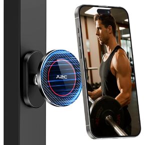 حامل هاتف مغناطيسي A2C Gym لـ MagSafe [17 أقوى مغناطيس] حامل هاتف مغناطيسي مزدوج معدني بالكامل لسجل تدريب اللياقة البدنية في صالة الألعاب الرياضية، متوافق مع سلسلة iPhone 16 15 14 13 12، رمادي in Kuwait