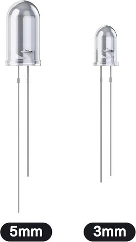 100 قطعة من صمامات LED الثنائية، مجموعة YIWANSON Mini 3 مم من الصمام الثنائي الباعث للضوء الشفاف، مجموعة صغيرة من الأحمر والأخضر والأزرق والأصفر والأبيض، للتجربة العلمية، ولوحة الدوائر، وأضواء عيد الميلاد in Saudi Arabia