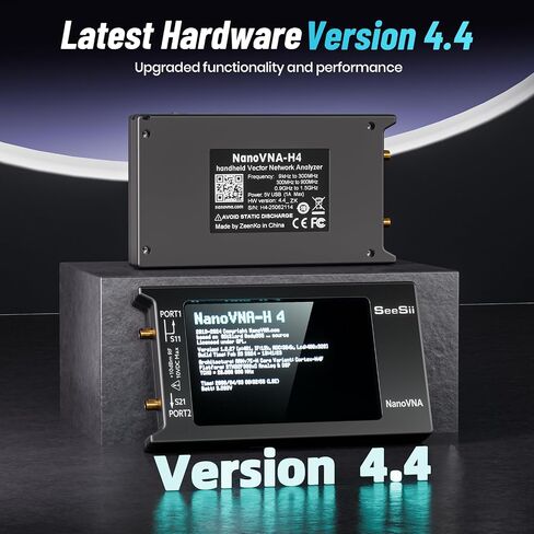 محلل شبكة ناقل NanoVNA-H4 مطور، SeeSii أحدث V4.3/4.2 10 كيلو هرتز - 1.5 جيجا هرتز HF VHF UHF 4 بوصات محلل هوائي شاشة تعمل باللمس يقيس معلمات S، نسبة الموجة الدائمة للجهد، المرحلة، التأخير، مخطط سميث in Kuwait