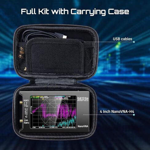 محلل شبكة ناقل NanoVNA-H4 مطور، SeeSii أحدث V4.3/4.2 10 كيلو هرتز - 1.5 جيجا هرتز HF VHF UHF 4 بوصات محلل هوائي شاشة تعمل باللمس يقيس معلمات S، نسبة الموجة الدائمة للجهد، المرحلة، التأخير، مخطط سميث in Kuwait