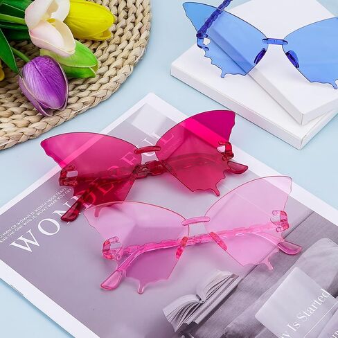 Sunglasses Butterfly, Rimless Butterfly Sunglasses, Adult Party Favors, for Daily, Bachelorette, Wedding, Vacation in Saudi Arabia