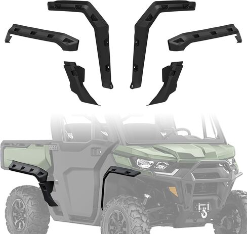 Fender Sport Fender for Can Am Am ​​Defender ، Front Grong Hucked Dustich Combined Flap Flap for Can-Am Defender HD7 HD8 HD9 HD10 MAX 2016-2025 ، استبدل #715003898 ، 6pcs in Kuwait