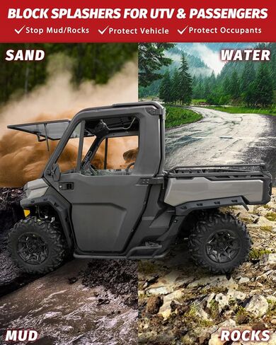 Fender Sport Fender for Can Am Am ​​Defender ، Front Grong Hucked Dustich Combined Flap Flap for Can-Am Defender HD7 HD8 HD9 HD10 MAX 2016-2025 ، استبدل #715003898 ، 6pcs in Kuwait