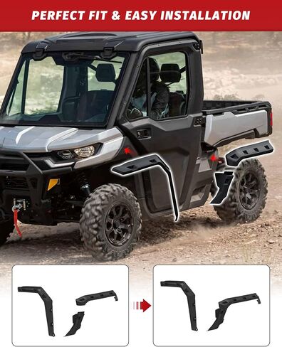 Fender Sport Fender for Can Am Am ​​Defender ، Front Grong Hucked Dustich Combined Flap Flap for Can-Am Defender HD7 HD8 HD9 HD10 MAX 2016-2025 ، استبدل #715003898 ، 6pcs in Kuwait