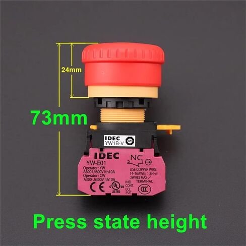 1pcs Applicable to Elevator Emergency Stop Button Switch YW-E01 YW-E10 YW1B-V Contact Normally Open Normally Closed(Type D) in Saudi Arabia