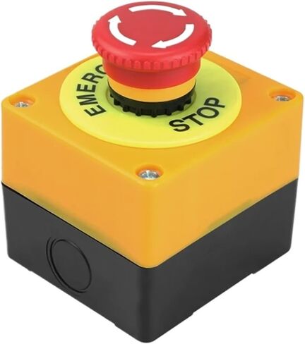 1PCS Emergency Stop Self-Locking Button Switch Mushroom Head Red Sign NO+NC AC660V/10A in Saudi Arabia