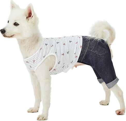 فستان للكلاب من Blueberry Pet Wonderland مزين بالزهور بدون أكمام بشريط وردي مع ياقة بيتر بان، طول الظهر 30.48 سم، عبوة من قطعة واحدة من الملابس للكلاب in Kuwait