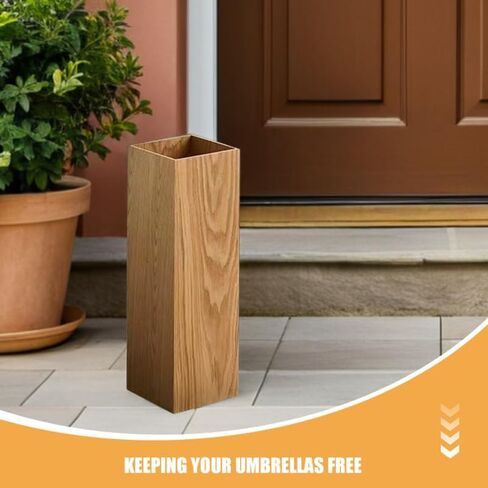 DOITOOL Wooden Umbrella Stand Holder for Entryway Umbrella Storage Rack Freestanding Bucket Organizer for Home Office and Hotel Use for Rain and Folding Umbrellas in Saudi Arabia