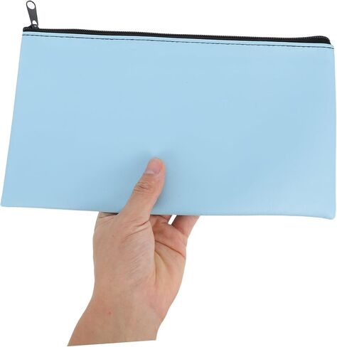 2pcs الأموال حقيبة الأموال Zipper Pu Leather Cash Cash for Bank Websits و Documents Bank Report Pouch Bag Bag in Kuwait