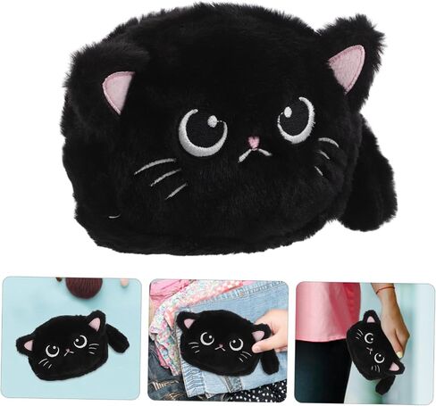 Adorable Cat Plush Coin Purse Kawaii Change Wallet for Boys Travel Friendly Pouch for Keys Lipstick Daily Essentials Soft Sturdy for Makeup Stationery Organization in Saudi Arabia