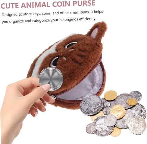 Adorable Cat Plush Coin Purse Kawaii Change Wallet for Boys Travel Friendly Pouch for Keys Lipstick Daily Essentials Soft Sturdy for Makeup Stationery Organization in Saudi Arabia
