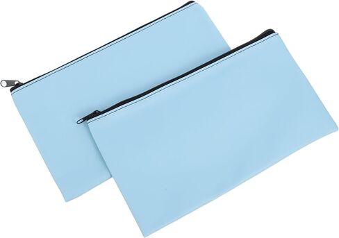 2pcs Leather Money Bags Zipper Driver Cash Pouches Bank Deposit Pouches for Money Storage in Saudi Arabia