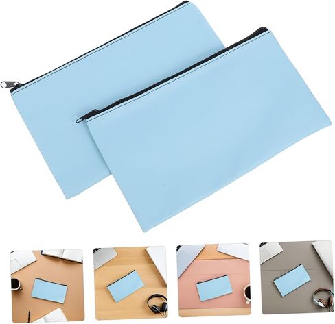2PCS Money Bag Bag Pu Cash Class Enport Pouch Zipper Money Lage Closure Secure in Kuwait