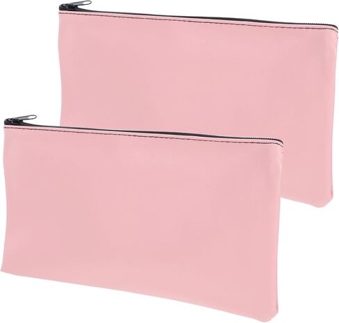 2PCS الودائع المصرفية حقيبة Zipper Cash Bag حقيبة كبيرة من منظم محفظة محفظة PU الجلود للأعمال الشخصية in Kuwait