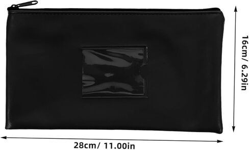 2Pcs Window Zipper Utility Deposit Bag Cash Wallet for Coins PU Leather Money Storage Pouch with External Card Slot for Easy Organization in Saudi Arabia