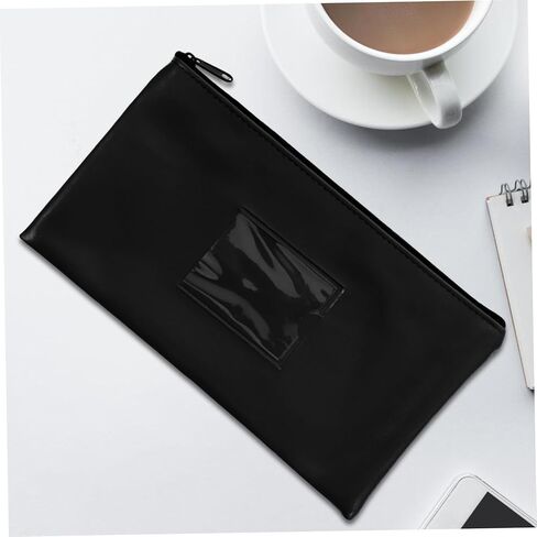 2Pcs Window Zipper Utility Deposit Bag Cash Wallet for Coins PU Leather Money Storage Pouch with External Card Slot for Easy Organization in Saudi Arabia