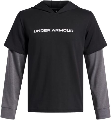 Under Armour Boys' Rival Knit Wordmark Hoodie in Saudi Arabia