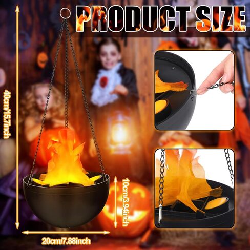 4 Pcs Halloween 3D Fake Fire Light 110v Artificial Hanging LED Flame Light Realistic Campfire Halloween Lamp Prop Flame for Christmas, Festival, Night Club, Party Decor in Saudi Arabia