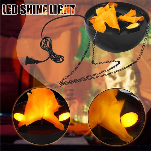 4 Pcs Halloween 3D Fake Fire Light 110v Artificial Hanging LED Flame Light Realistic Campfire Halloween Lamp Prop Flame for Christmas, Festival, Night Club, Party Decor in Saudi Arabia