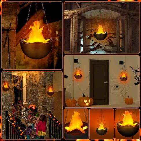 4 Pcs Halloween 3D Fake Fire Light 110v Artificial Hanging LED Flame Light Realistic Campfire Halloween Lamp Prop Flame for Christmas, Festival, Night Club, Party Decor in Saudi Arabia
