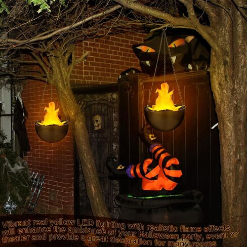 4 Pcs Halloween 3D Fake Fire Light 110v Artificial Hanging LED Flame Light Realistic Campfire Halloween Lamp Prop Flame for Christmas, Festival, Night Club, Party Decor in Saudi Arabia