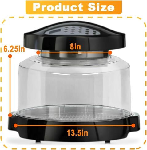 Power Dome Replacement for Nuwave Oven, Advanced Plastic Hood Cover for Nuwave Oven Pro Plus and Elite Oven, Transparent Amber in Saudi Arabia