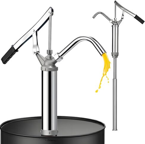 Lever Action Barrel Pump, 5-55 Gallon Heavy Duty Drum Pump with Telescoping Suction Tube, Multi-Purpose Liquid Oil Manual Hand Transfer Pumps for Motor Oil, Lubricants in Saudi Arabia