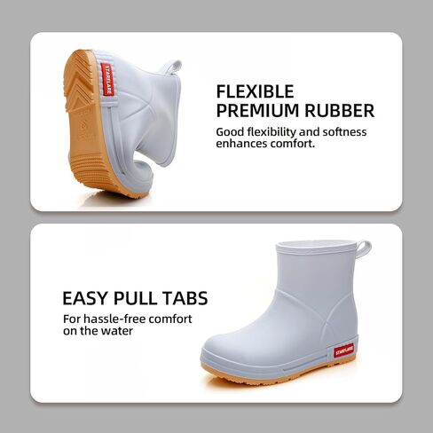 Rain Boots Women and Men Superior Anti-Slip Waterproof Rubber Boots Casual Chealsea Classic Ankle Boots Durable Rain Shoes Mud Rubber Booties for Work PVC Garden Shoes for Sailing Fishing and Camping in Saudi Arabia