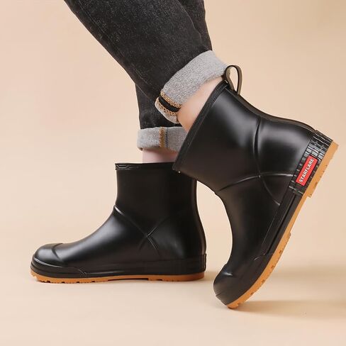 Rain Boots Women and Men Superior Anti-Slip Waterproof Rubber Boots Casual Chealsea Classic Ankle Boots Durable Rain Shoes Mud Rubber Booties for Work PVC Garden Shoes for Sailing Fishing and Camping in Saudi Arabia