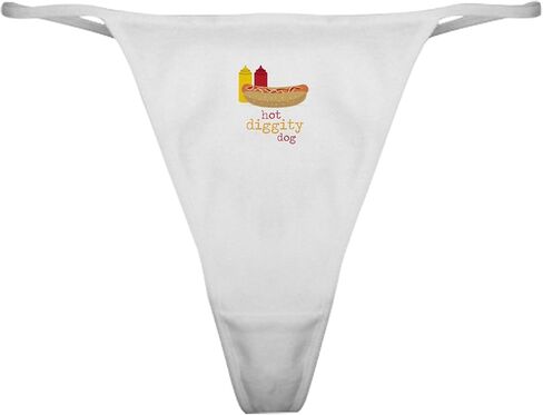 Cafepress Hot Diggity Dog Classic Thong Intonder ، سراويل داخلية للسيدات in Saudi Arabia