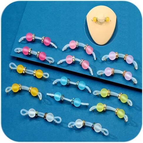 Longita 7pairs مرونة لاوز حلقات حلمة مزيفة غير ثقب المجوهرات قابلة للتعديل اللطيف غير المجوهرات الجسدية in Saudi Arabia