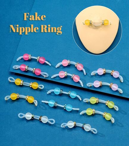 Longita 7pairs مرونة لاوز حلقات حلمة مزيفة غير ثقب المجوهرات قابلة للتعديل اللطيف غير المجوهرات الجسدية in Saudi Arabia