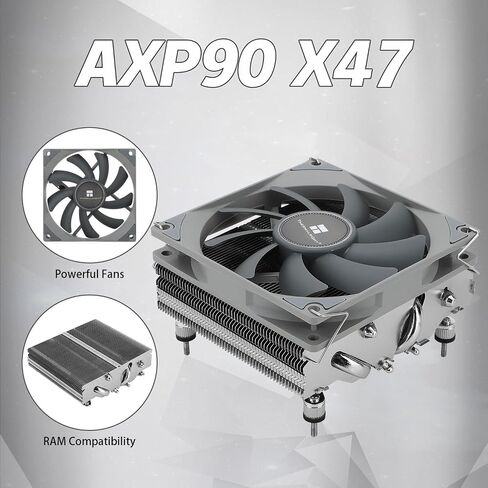 مبرد هواء وحدة المعالجة المركزية AXP90 X47 باللون الأبيض، ارتفاع 47 مم، مروحة وحدة المعالجة المركزية TL-9015W رفيعة PWM، تقنية AGHP، مبرد غرفة تبريد الكمبيوتر ITX، لـ AMD: AM4 AM5/Intel 1150/1151/1200/1700 in Kuwait