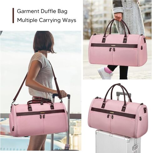 حمل أكياس الملابس للسفر ، حقيبة مزج قابلة للتحويل للنساء للرجال ، 2 في حقيبة واحدة من الدعوى ، حقيبة القراصنة القراصنة مع مقصورة الأحذية وشراب كتف قابلة للفصل in Kuwait