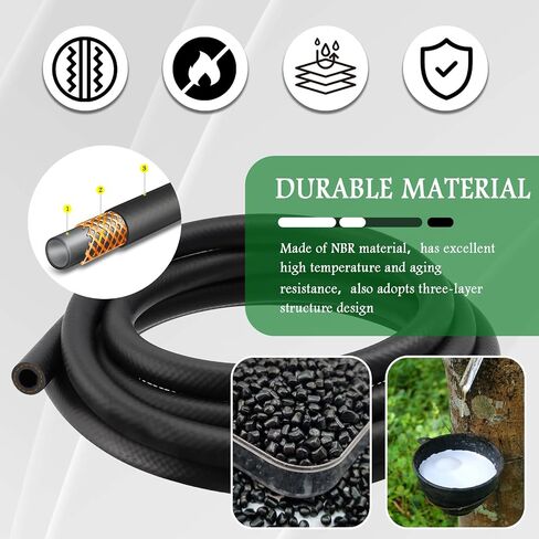 معرف 5/16 "طقم خط الوقود 8 مم مع 10 مشابك لخط الوقود القابل للتعديل ، والضغط العالي 300psi خرطوم الوقود لنقل الديزل ، والبنزين ، وخطوط الغاز المطاطية NBR لأنظمة وقود السيارات in Saudi Arabia