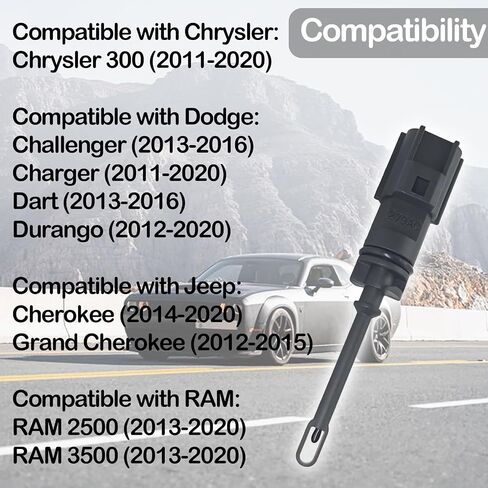 5149279AC 5149279AB Intake Air Temperature Sensor with Connector Pigtail Harness - Compatible with Dodge Charger/Challenger 2011-2020, Jeep Cherokee 2014-2020, RAM 1500/2500/3500 2013-2020 in Saudi Arabia