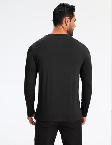 GYS Men's Pajama Top Bamboo Viscose Cloud-Soft Long Sleeve Loungewear Moisture-Wicking Relaxed Fit Sleep Shirt in Saudi Arabia