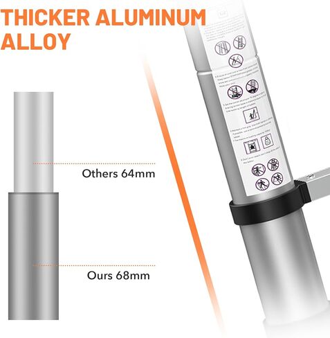 16.5FT Telescoping Ladder, Aluminum Extension Ladder w/Triangle Stabilizers and Non-Slip Feet, 330lbs Capacity Retractable Extendable Ladder for Home, Work, RV and Outdoor Silver in Kuwait