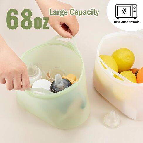 Silicone Microwave Sterilizer Bag | 1.5L Breast Pump sterilizer Bags for Baby Bottles/Pacifiers, Reusable Steam Sterilizer Bags for Travel and Home Use (Pink+Green) in Saudi Arabia